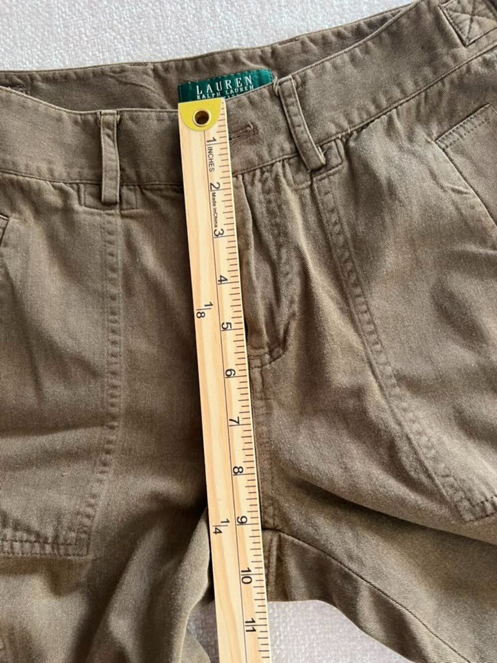 Lauren Ralph Lauren Petite 4P Brown Cargo Pants Women Utility Wide Leg - Picture 5 of 14